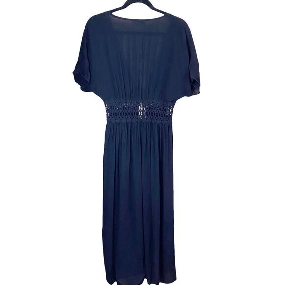 Lavender Field Long Black Kimono Open Front Cover Up - Picture 8 of 8